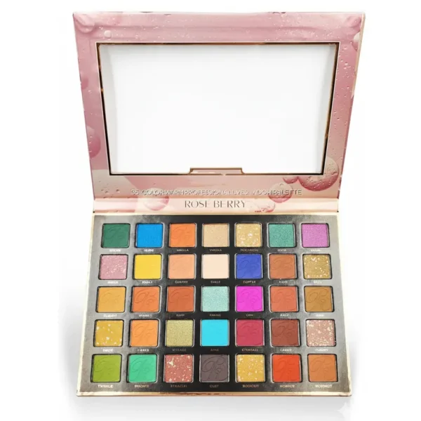 باليت آيشادو "روز بيري" - 35 لوناً احترافياً بتركيبة مخملية Rose Berry Pro Eyeshadow Palette - 35 Highly Pigmented Velvet Shades