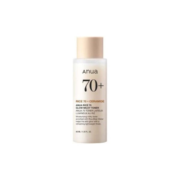 Anua Rice 70 Glow Milky Toner Mini (40ml) تونر انوا الحليبي بخلاصة الأرز 70% للنضارة - حجم ميني (40 مل)