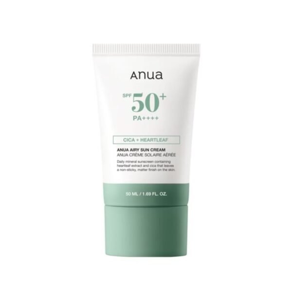Anua Airy Sun Cream SPF 50+ PA++++ (50ml) واقي شمس انوا آيري المعدني بالهارت ليف وسيكا