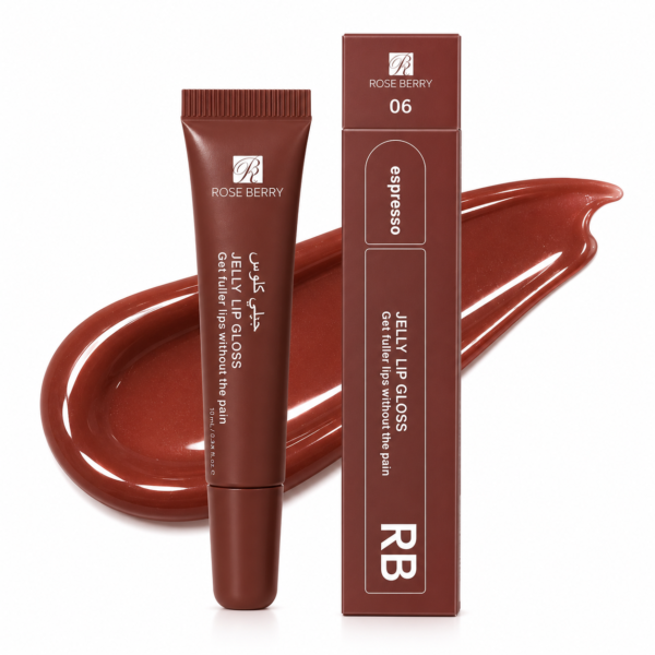 Rose Berry Jelly Lip Gloss 06 Espresso - جلوس الشفاه إسبريسو 06 من روز بيري