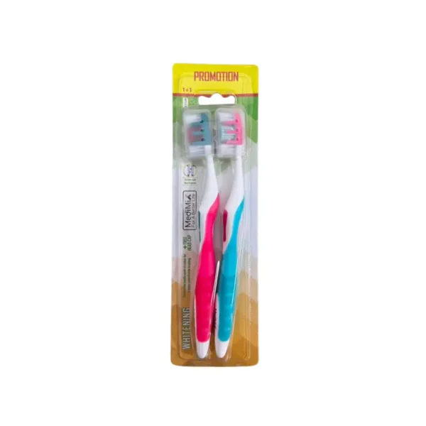 MediMix Whitening Toothbrush 1+1 Offer - عرض فرشاة أسنان ميدي مكس وايتننج 2 قطعة