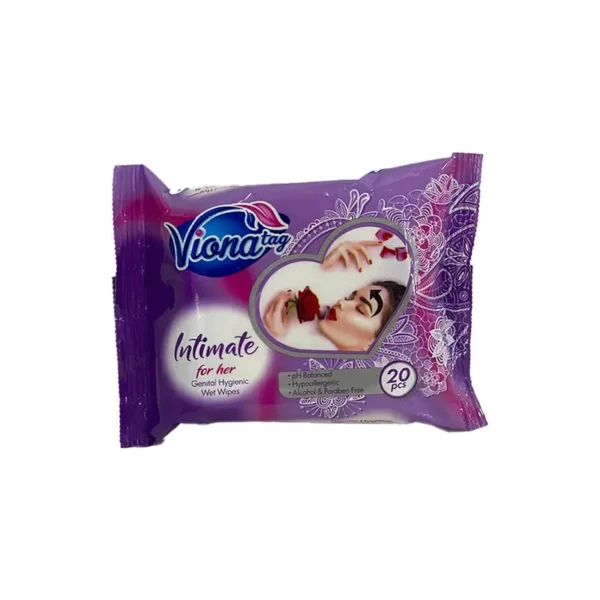 Viona Intimate Wet Wipes For Her 20 pcs - مناديل مبللة نسائية فيونا 20 قطعة