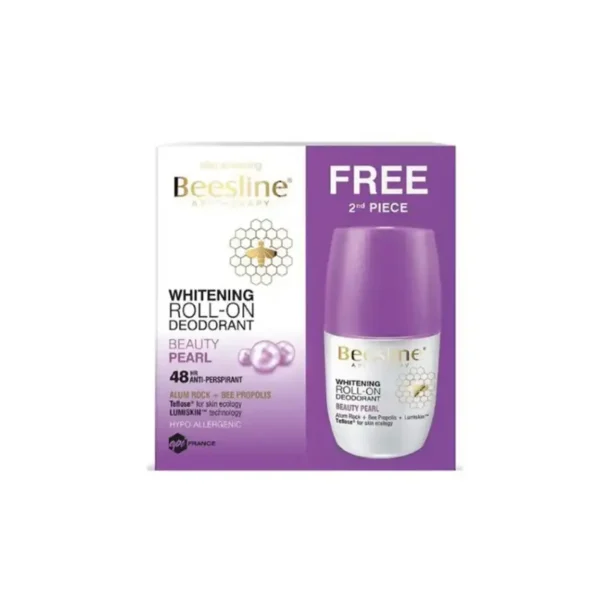 Beesline Whitening Roll-On Deo Beauty Pearl 50ml (Buy 1 Get 1 Free) - مزيل عرق بيزلين بيوتي بيرل للتفتيح 50 مل (عرض قطعتين)