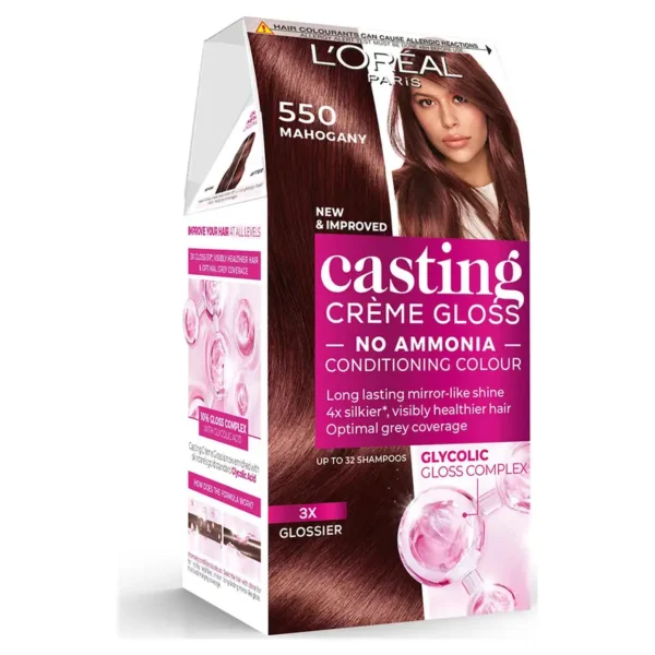 L'Oréal Paris Casting Crème Gloss 550 Mahogany - صبغة لوريال كاستنج كريم جلوس 550 ماهوجني بدون أمونيا