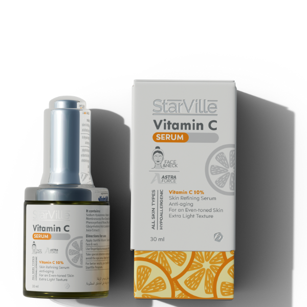StarVille Vitamin C Serum 10% Face & Neck 30 ml - سيروم ستارفيل فيتامين سي 10% للوجه والرقبة 30 مل