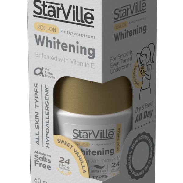 StarVille Whitening Roll-On Sweet Vanilla 60 ml - مزيل عرق ستارفيل للتفتيح برائحة الفانيليا 60 مل