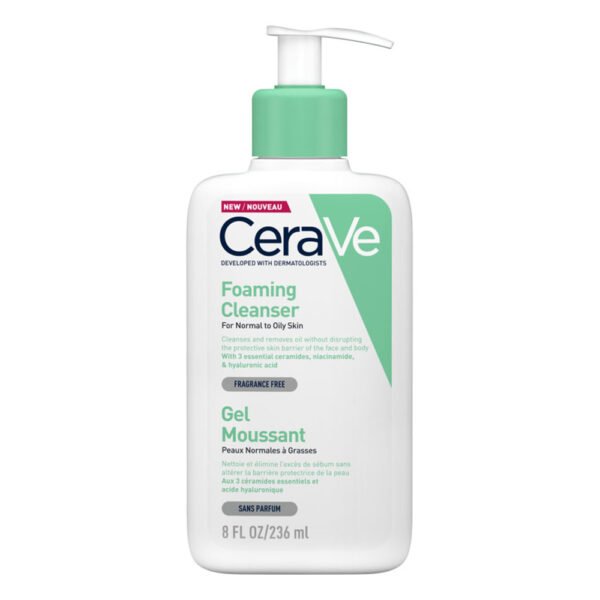CeraVe Foaming Facial Cleanser 236ml – غسول سيرافي الرغوي للبشرة العادية إلى الدهنية