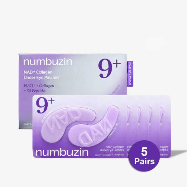 Numbuzin No.9 NAD+ Collagen Under Eye Patches (5 Pairs) – لصقات تحت العين نومبوزين 9 لشد وترطيب محيط العين