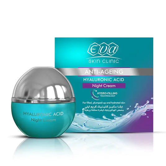 Eva Skin Clinic Hyaluronic Acid Night Cream 50ml – كريم إيفا الليلي بحمض الهيالورونيك لترطيب عميق وملء البشرة