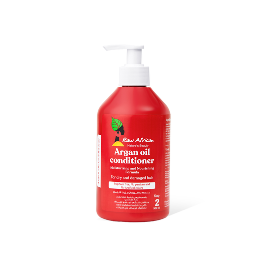 Raw African Argan Oil Conditioner Moisturizing & Nourishing Formula 500ml – بلسم زيت الأرجان المرطب والمغذي من رو أفريكان