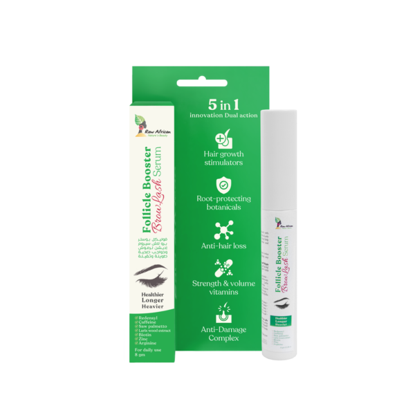 Raw African Follicle Booster Brow & Lash Serum 8gm – سيروم تكثيف الحواجب والرموش من رو أفريكان