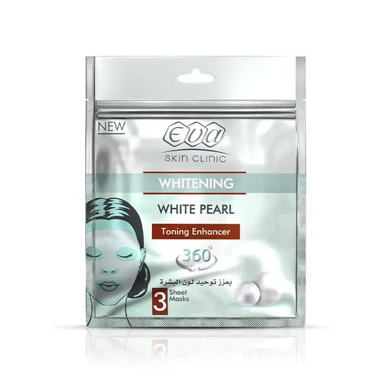 Eva Skin Clinic White Pearl Whitening Sheet Mask 3 Pcs – ماسك إيفا وايت بيرل لتفتيح وتوحيد لون البشرة