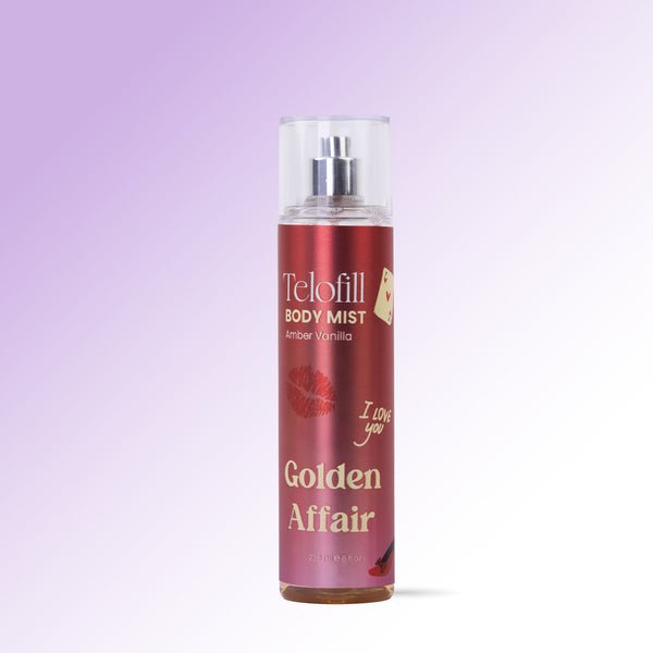 Telofill Golden Affair Body Mist Amber Vanilla 235ml – بودي ميست جولدن أفير أمبر فانيلا من تيلوفيل