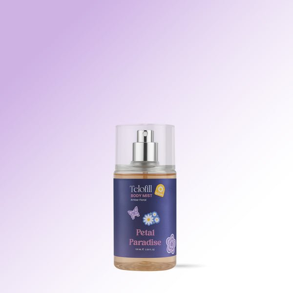 Telofill Petal Paradise Body Mist Travel Size Amber Floral 100ml – بودي ميست بيتال بارادايس ترافيل سايز من تيلوفيل