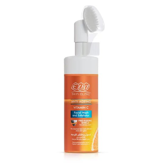 Eva Skin Clinic Vitamin C Anti-Ageing Facial Wash & Exfoliator 150ml – غسول إيفا فيتامين سي لتنظيف وتقشير البشرة ومكافحة علامات التقدم بالعمر