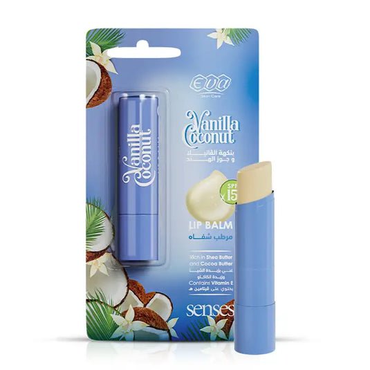 Eva Sense Vanilla Coconut Lip Balm SPF 15 – مرطب شفاه إيفا سينس بالفانيليا وجوز الهند مع حماية من الشمس