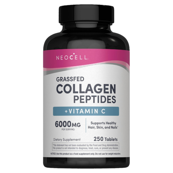 Neocell Grassfed Collagen Peptides + Vitamin C 6000mg 250 Tablets – نيوسيل كولاجين ببتيدات مع فيتامين سي 250 قرص