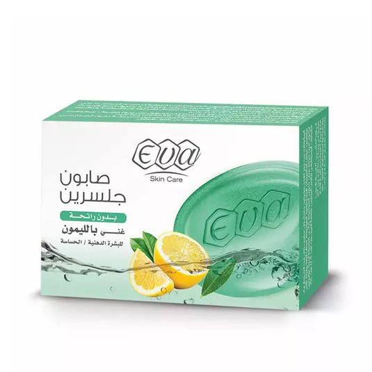 Eva Glycerin Soap Lemon Fragrance Free 120gm – صابون إيفا جليسرين بالليمون للبشرة الدهنية والحساسة