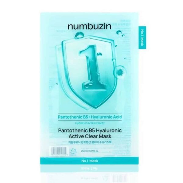 Numbuzin No.1 Pantothenic B5 + Hyaluronic Active Clear Mask 27ml – ماسك نومبوزين B5 بحمض الهيالورونيك لترطيب وتهدئة البشرة